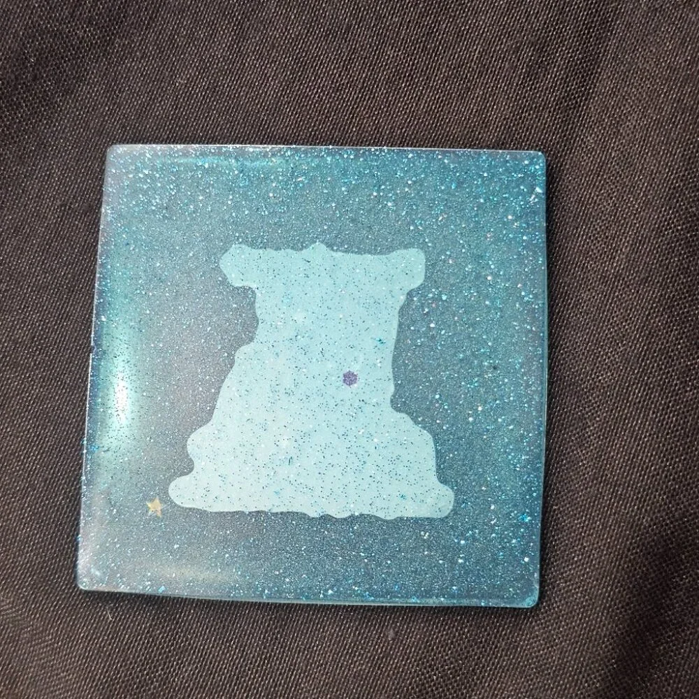 Handmade Beautiful Beacons Karma is a Cat Midnights Blue Swiftie Coaster
